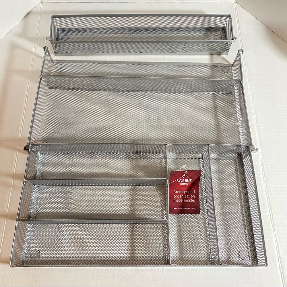 Sorbus Mesh Desk Organizer Tray - Silver